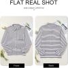 imageAstylish Womens Casual Blouses Button Down Business Work Tops Long Sleeve V Neck Striped Shirts 2025 Fall OutfitsBlack Stripe