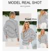 imageAstylish Womens Casual Blouses Button Down Business Work Tops Long Sleeve V Neck Striped Shirts 2025 Fall OutfitsBlack Stripe