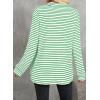 imageAstylish Womens Casual Blouses Button Down Business Work Tops Long Sleeve V Neck Striped Shirts 2025 Fall OutfitsBlackish Green
