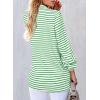 imageAstylish Womens Casual Blouses Button Down Business Work Tops Long Sleeve V Neck Striped Shirts 2025 Fall OutfitsBlackish Green