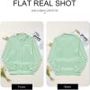 imageAstylish Womens Casual Blouses Button Down Business Work Tops Long Sleeve V Neck Striped Shirts 2025 Fall OutfitsBlackish Green