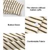 imageAstylish Womens Casual Blouses Button Down Business Work Tops Long Sleeve V Neck Striped Shirts 2025 Fall OutfitsBrown