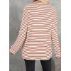 imageAstylish Womens Casual Blouses Button Down Business Work Tops Long Sleeve V Neck Striped Shirts 2025 Fall OutfitsFiery Red