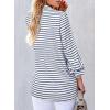 imageAstylish Womens Casual Blouses Button Down Business Work Tops Long Sleeve V Neck Striped Shirts 2025 Fall OutfitsNavy Blue