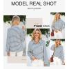 imageAstylish Womens Casual Blouses Button Down Business Work Tops Long Sleeve V Neck Striped Shirts 2025 Fall OutfitsNavy Blue