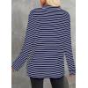 imageAstylish Womens Casual Blouses Button Down Business Work Tops Long Sleeve V Neck Striped Shirts 2025 Fall OutfitsZ Black White