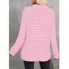 imageAstylish Womens Casual Blouses Button Down Business Work Tops Long Sleeve V Neck Striped Shirts 2025 Fall OutfitsZ Pink