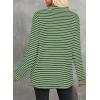 imageAstylish Womens Casual Blouses Button Down Business Work Tops Long Sleeve V Neck Striped Shirts 2025 Fall OutfitsZ Vineyard Green