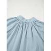 imageAstylish Ladies Sophisticated Top Relaxed High Collar Plain Shirt for AutumnBeau Blue