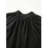 imageAstylish Ladies Sophisticated Top Relaxed High Collar Plain Shirt for AutumnBlack