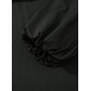 imageAstylish Ladies Sophisticated Top Relaxed High Collar Plain Shirt for AutumnBlack