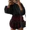 imageAstylish Ladies Sophisticated Top Relaxed High Collar Plain Shirt for AutumnBlack