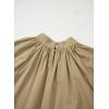 imageAstylish Ladies Sophisticated Top Relaxed High Collar Plain Shirt for AutumnLight French Beige