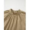 imageAstylish Ladies Sophisticated Top Relaxed High Collar Plain Shirt for AutumnLight French Beige