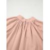 imageAstylish Ladies Sophisticated Top Relaxed High Collar Plain Shirt for AutumnLight Pink