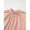 imageAstylish Ladies Sophisticated Top Relaxed High Collar Plain Shirt for AutumnLight Pink