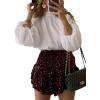 imageAstylish Ladies Sophisticated Top Relaxed High Collar Plain Shirt for AutumnWhite