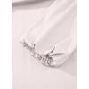 imageAstylish Ladies Sophisticated Top Relaxed High Collar Plain Shirt for AutumnWhite