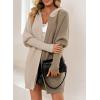 imageAstylish Women 2025 Fall Outfits Open Front Long Sleeve Hooded Knit Cardigan Sweaters Color Block Outwear CoatsDeep Khaki