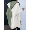 imageAstylish Women 2025 Fall Outfits Open Front Long Sleeve Hooded Knit Cardigan Sweaters Color Block Outwear CoatsGreen