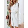imageAstylish Women 2025 Fall Outfits Open Front Long Sleeve Hooded Knit Cardigan Sweaters Color Block Outwear CoatsKhaki