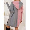 imageAstylish Women 2025 Fall Outfits Open Front Long Sleeve Hooded Knit Cardigan Sweaters Color Block Outwear CoatsPink