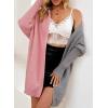 imageAstylish Women 2025 Fall Outfits Open Front Long Sleeve Hooded Knit Cardigan Sweaters Color Block Outwear CoatsPink