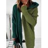 imageAstylish Women 2025 Fall Outfits Open Front Long Sleeve Hooded Knit Cardigan Sweaters Color Block Outwear CoatsZ Blackish Green