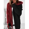 imageAstylish Women 2025 Fall Outfits Open Front Long Sleeve Hooded Knit Cardigan Sweaters Color Block Outwear CoatsZ Fiery Red