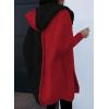 imageAstylish Women 2025 Fall Outfits Open Front Long Sleeve Hooded Knit Cardigan Sweaters Color Block Outwear CoatsZ Fiery Red