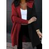 imageAstylish Women 2025 Fall Outfits Open Front Long Sleeve Hooded Knit Cardigan Sweaters Color Block Outwear CoatsZ Fiery Red