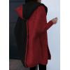 imageAstylish Women 2025 Fall Outfits Open Front Long Sleeve Hooded Knit Cardigan Sweaters Color Block Outwear CoatsZ Fiery Red