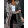 imageAstylish Women 2025 Fall Outfits Open Front Long Sleeve Hooded Knit Cardigan Sweaters Color Block Outwear CoatsZ Sleet