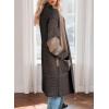 imageAstylish Women 2025 Open Front Long Sleeve Cardigan Casual Knit Sweaters Color Block Fall Outfits with PocketsBlack