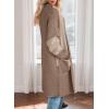 imageAstylish Women 2025 Open Front Long Sleeve Cardigan Casual Knit Sweaters Color Block Fall Outfits with PocketsDeep Khaki