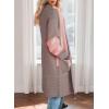 imageAstylish Women 2025 Open Front Long Sleeve Cardigan Casual Knit Sweaters Color Block Fall Outfits with PocketsLight Pink