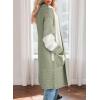 imageAstylish Women 2025 Open Front Long Sleeve Cardigan Casual Knit Sweaters Color Block Fall Outfits with PocketsMist Green