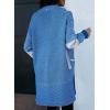 imageAstylish Women 2025 Open Front Long Sleeve Cardigan Casual Knit Sweaters Color Block Fall Outfits with PocketsSky Blue