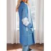 imageAstylish Women 2025 Open Front Long Sleeve Cardigan Casual Knit Sweaters Color Block Fall Outfits with PocketsSky Blue
