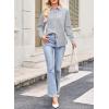 imageAstylish Women Striped Button Down Tops Cute Shirts V Neck Casual Blouse Long Sleeve Top 2025 Fall Outfit Pink SmallLight Grey