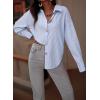 imageAstylish Women Striped Button Down Tops Cute Shirts V Neck Casual Blouse Long Sleeve Top 2025 Fall Outfit Pink SmallMist Blue