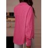 imageAstylish Women Striped Button Down Tops Cute Shirts V Neck Casual Blouse Long Sleeve Top 2025 Fall Outfit Pink SmallPink