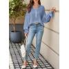 imageAstylish Womens Casual Blouses Business Linen Tops Cute Puff Sleeve V Neck ButtonDown Henley Shirts 2025 Fall OutfitsBeau Blue