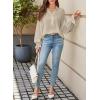 imageAstylish Womens Casual Blouses Business Linen Tops Cute Puff Sleeve V Neck ButtonDown Henley Shirts 2025 Fall OutfitsBeige