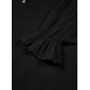 imageAstylish Womens Casual Blouses Business Linen Tops Cute Puff Sleeve V Neck ButtonDown Henley Shirts 2025 Fall OutfitsBlack