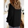 imageAstylish Womens Casual Blouses Business Linen Tops Cute Puff Sleeve V Neck ButtonDown Henley Shirts 2025 Fall OutfitsBlack