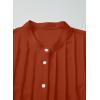 imageAstylish Womens Casual Blouses ButtonDown Business Work Tops Long Sleeve Mandarin Neck Pleated Shirts 2025 Fall OutfitsCinnamon