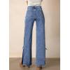 imageAstylish Womens Cotton HighWaisted WideLeg Jeans with TieSide Detail Fashion Fall Western Casual PantsAshleigh Blue