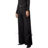 imageAstylish Womens Cotton HighWaisted WideLeg Jeans with TieSide Detail Fashion Fall Western Casual PantsBlack