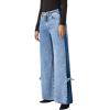imageAstylish Womens Cotton HighWaisted WideLeg Jeans with TieSide Detail Fashion Fall Western Casual PantsDusk Blue